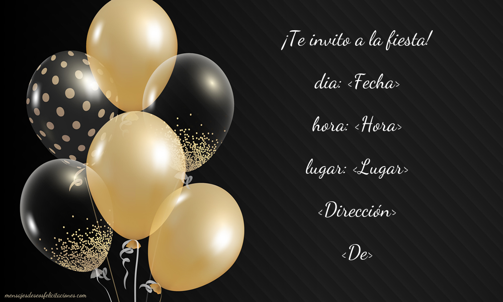 Invitación de aniversario sencilla en negro y dorado (ORO) | Personalizar invitaciones de cumpleaños