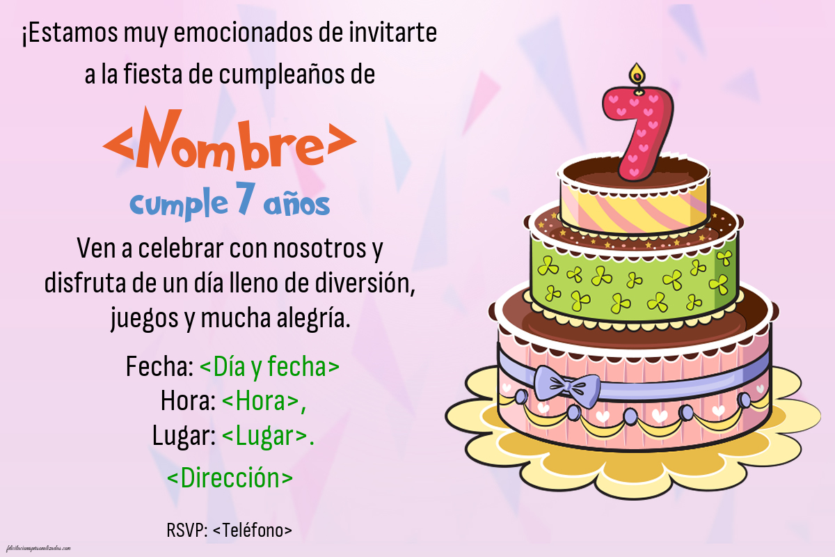 Tarta De Cumpleaños Para 7 Años