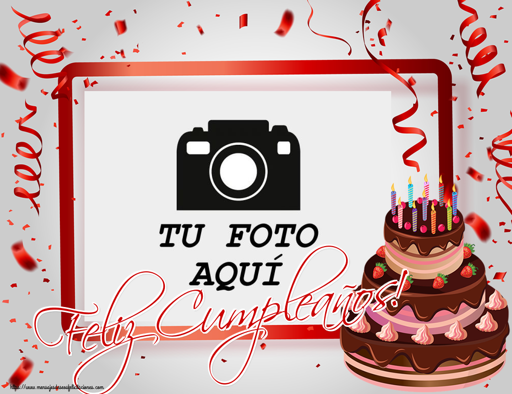 Personalizar tarjetas de cumpleaños | Feliz Cumpleaños! - Marco de foto de Cumpleaños