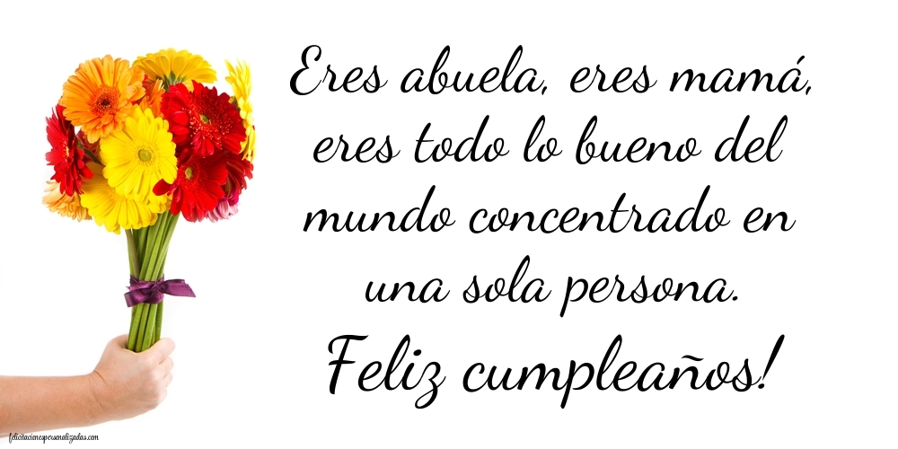 Imágenes con Frases de Feliz Cumpleaños Abuela: Flores