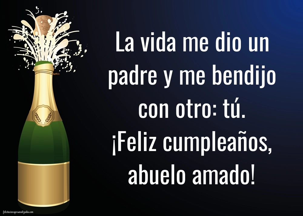 Imágenes con Frases de Feliz Cumpleaños Abuelo: Champán