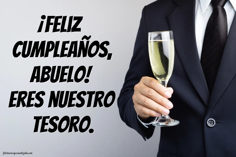 Imágenes con Frases de Feliz Cumpleaños Abuelo: Champán