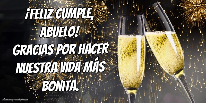 Imágenes con Frases de Feliz Cumpleaños Abuelo: Champán