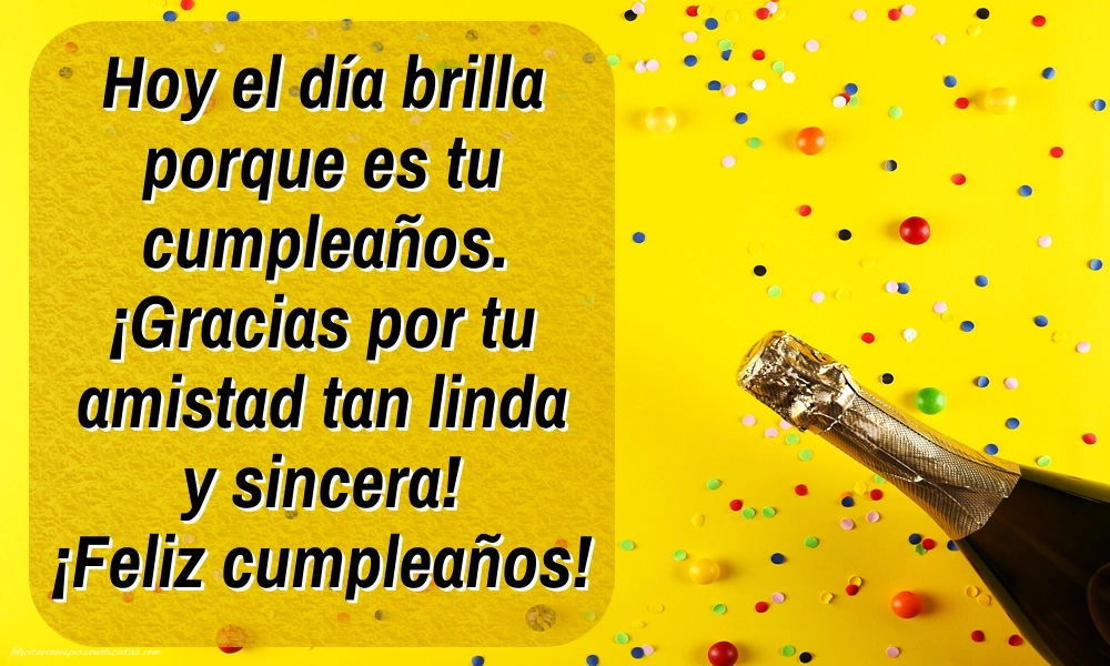 Imágenes con Frases de Feliz Cumpleaños Amiga: Champán y confeti