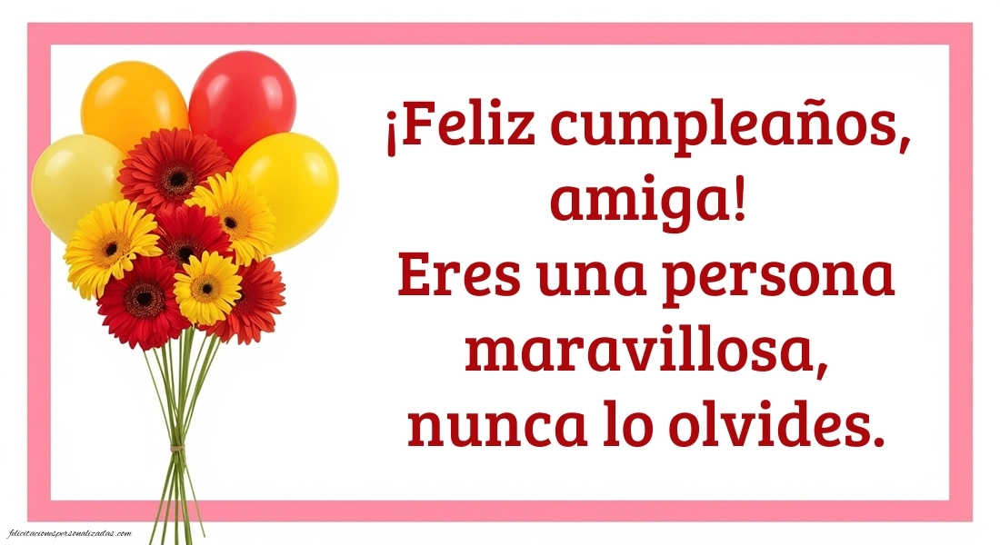 Imágenes con Frases de Feliz Cumpleaños Amiga: Flores de gerbera