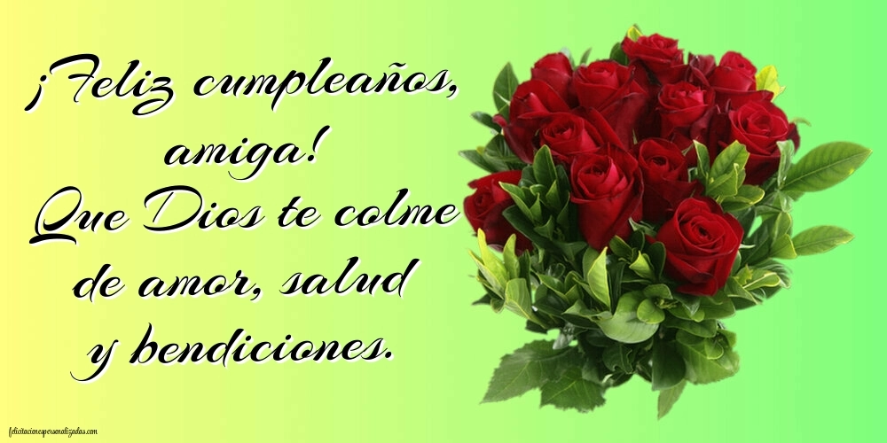 Imágenes con Frases de Feliz Cumpleaños Amiga: Flores