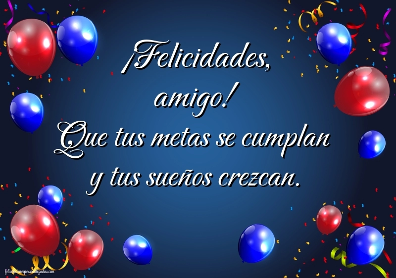 Imágenes con Frases de Feliz Cumpleaños Amigo: Globos