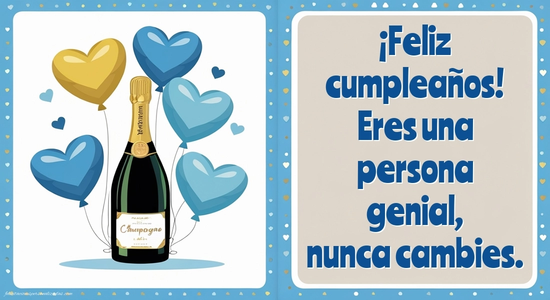 Imágenes con Frases de Feliz Cumpleaños Amigo: Champán y globos