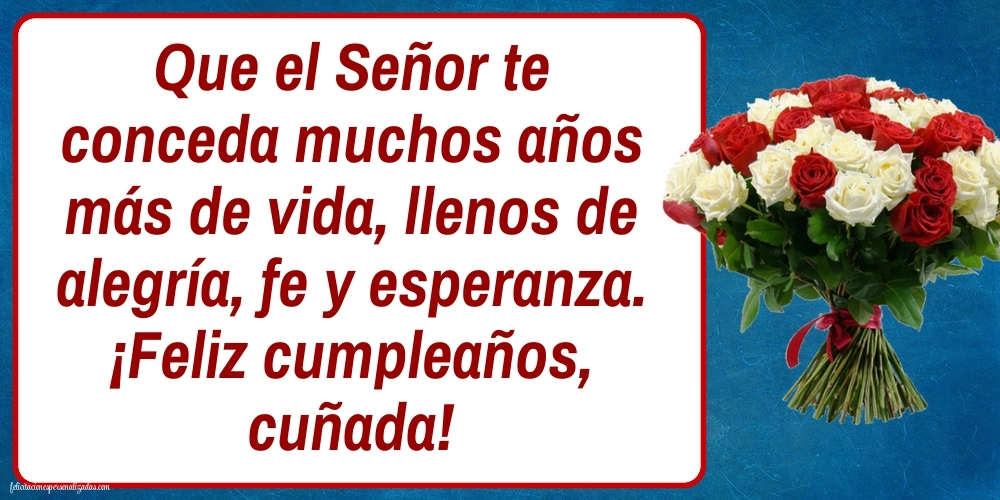Imágenes con Frases de Feliz Cumpleaños Cuñada: Flores