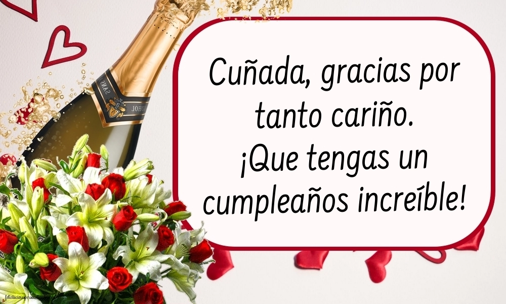Imágenes con Frases de Feliz Cumpleaños Cuñada: Flores