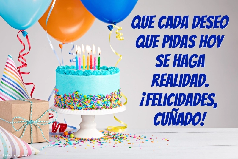 Imágenes con Frases de Feliz Cumpleaños Cuñado: Tarta