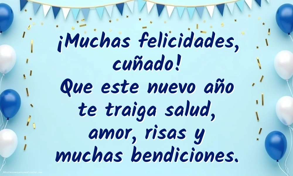 Imágenes con Frases de Feliz Cumpleaños Cuñado: Globos