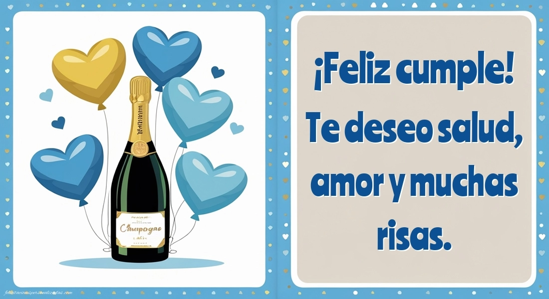 Imágenes con Frases de Feliz Cumpleaños Cuñado: Champán y globos