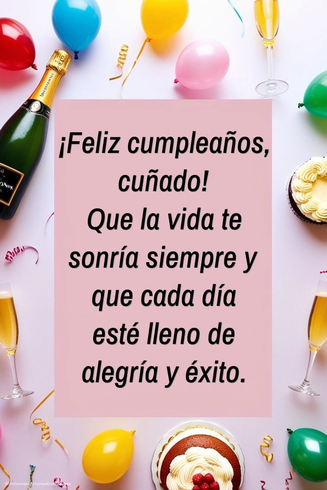 Imágenes con Frases de Feliz Cumpleaños Cuñado: Champán
