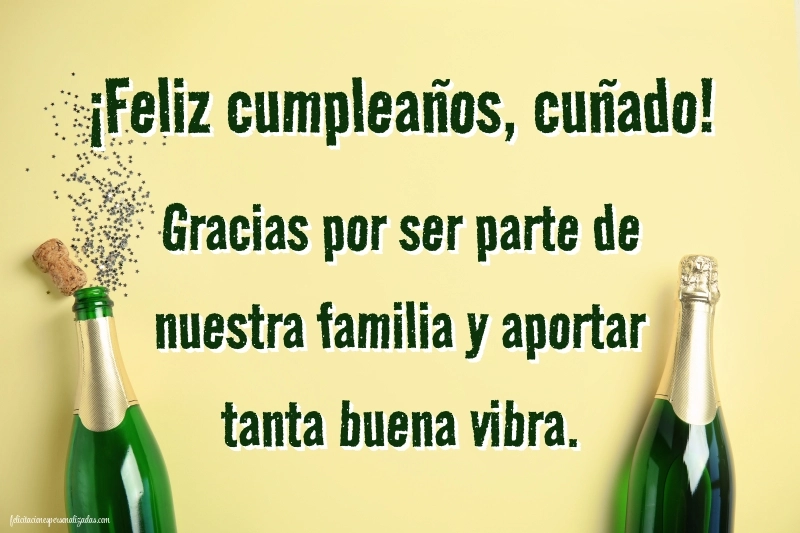 Imágenes con Frases de Feliz Cumpleaños Cuñado: Champán y confeti