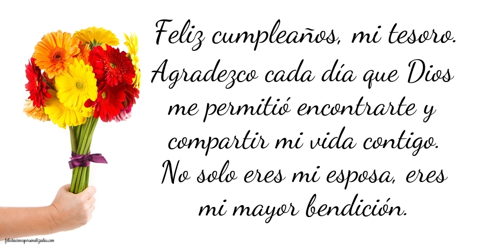 Imágenes con Frases de Feliz Cumpleaños Esposa: Flores