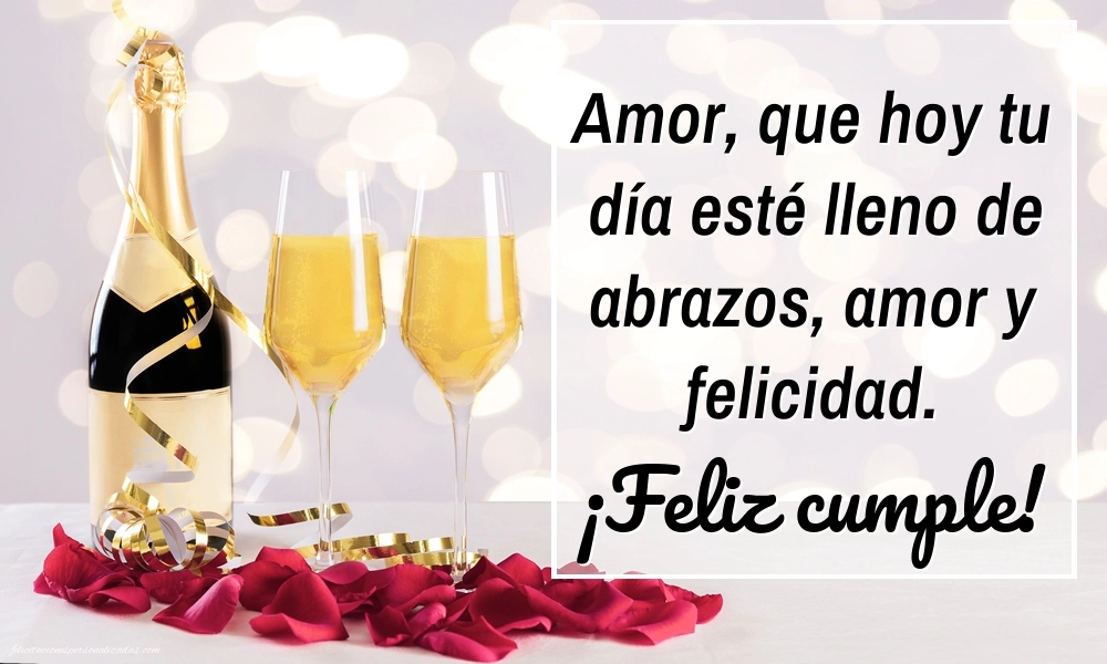Imágenes con Frases de Feliz Cumpleaños Esposo: Champán