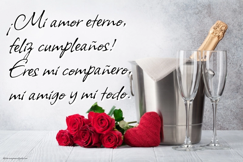 Imágenes con Frases de Feliz Cumpleaños Esposo: Champán