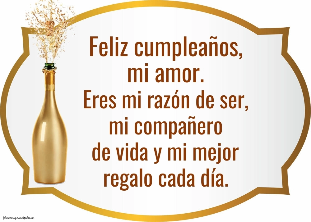 Imágenes con Frases de Feliz Cumpleaños Esposo: Champán