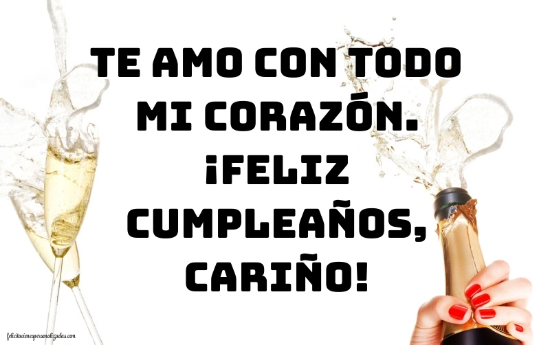 Imágenes con Frases de Feliz Cumpleaños Esposo: Champán