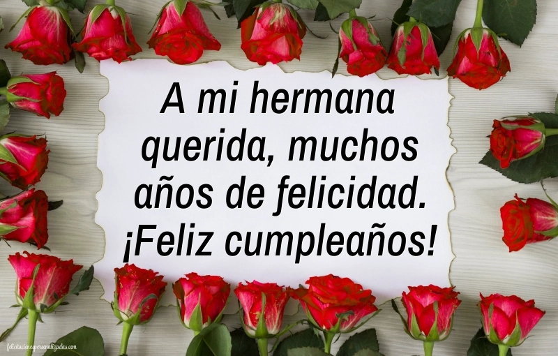 Imágenes con Frases de Feliz Cumpleaños Hermana: Flores