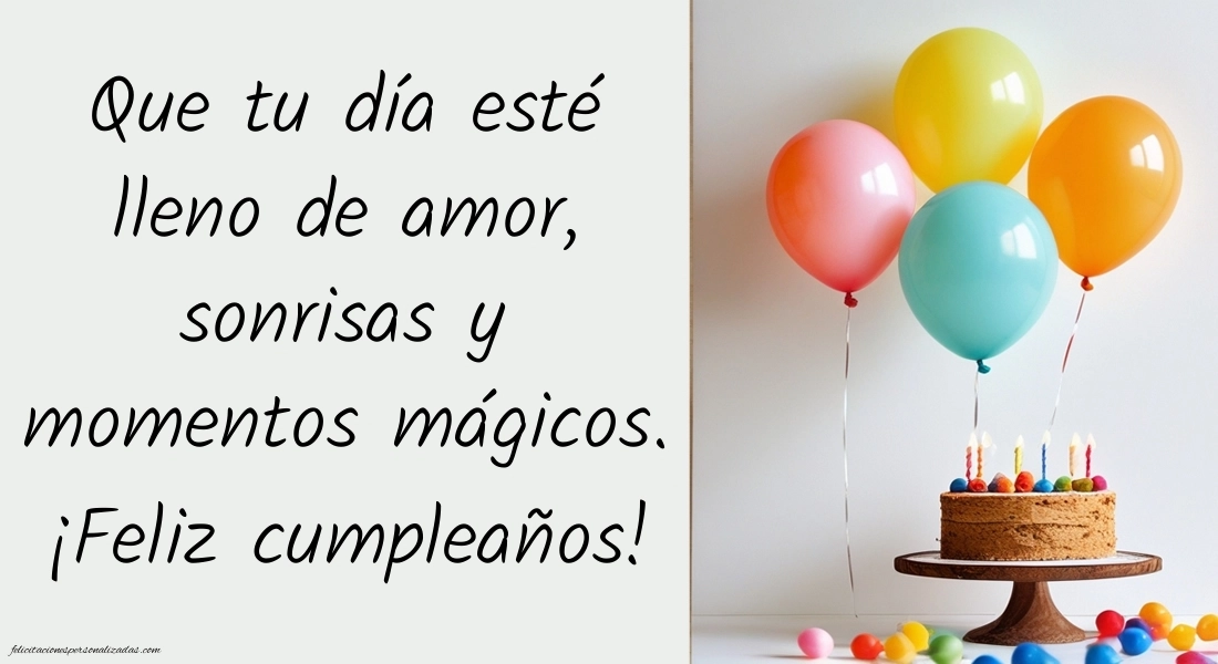 Imágenes con Frases de Feliz Cumpleaños Hija: Torta y globos
