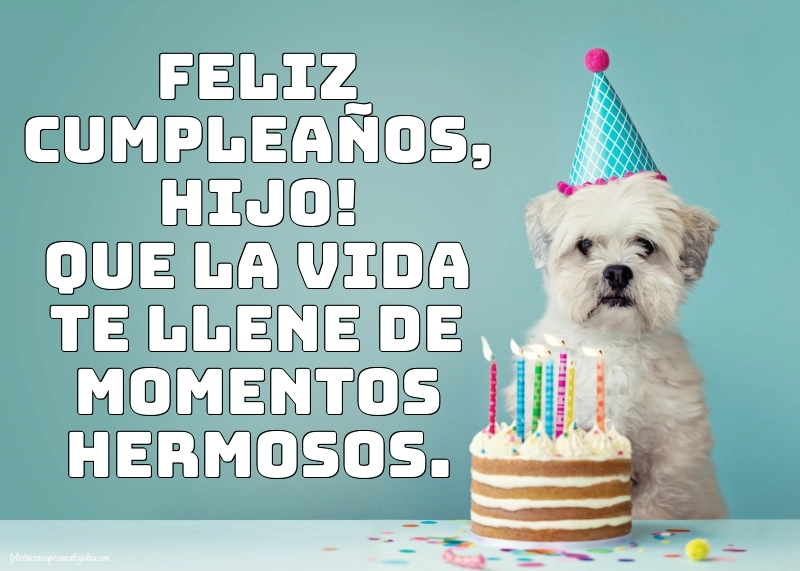 Imágenes con Frases de Feliz Cumpleaños Hijo: Tarta