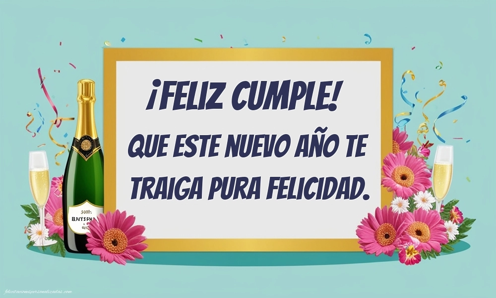 Imágenes con Frases de Feliz Cumpleaños Hijo: Champán