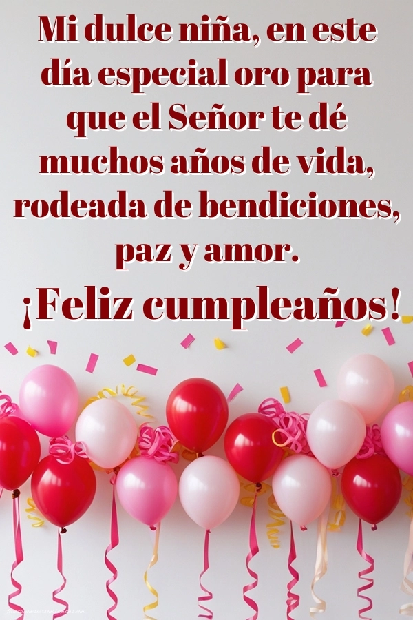 Imágenes con Frases de Feliz Cumpleaños Nieta: Globos