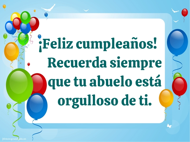 Imágenes con Frases de Feliz Cumpleaños Nieto: Globos