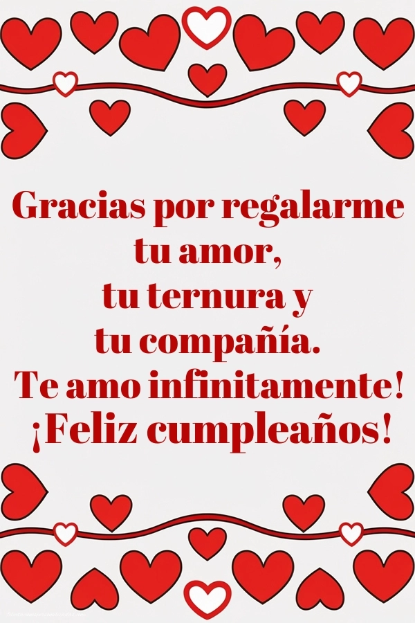 Imágenes con Frases de Feliz Cumpleaños Novia: Corazones
