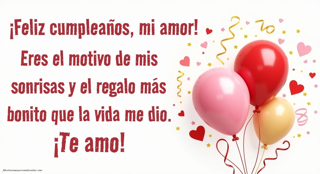 Imágenes con Frases de Feliz Cumpleaños Novia: Globos