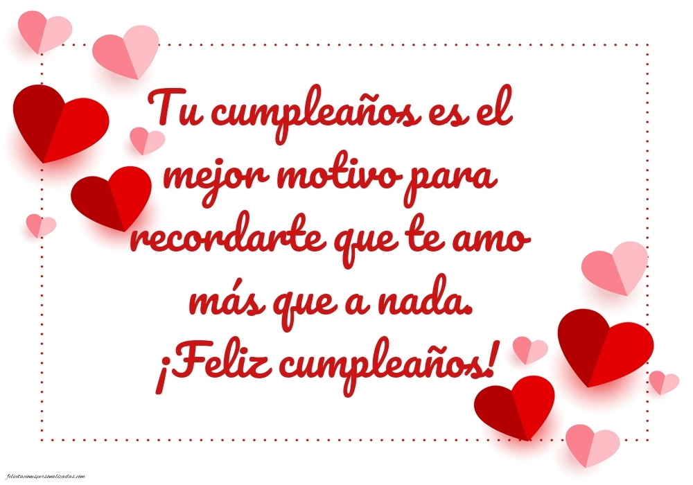 Imágenes con Frases de Feliz Cumpleaños Novia: Corazones