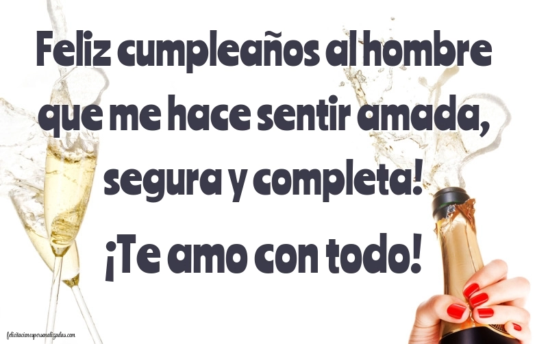 Imágenes con Frases de Feliz Cumpleaños Novio: Champán