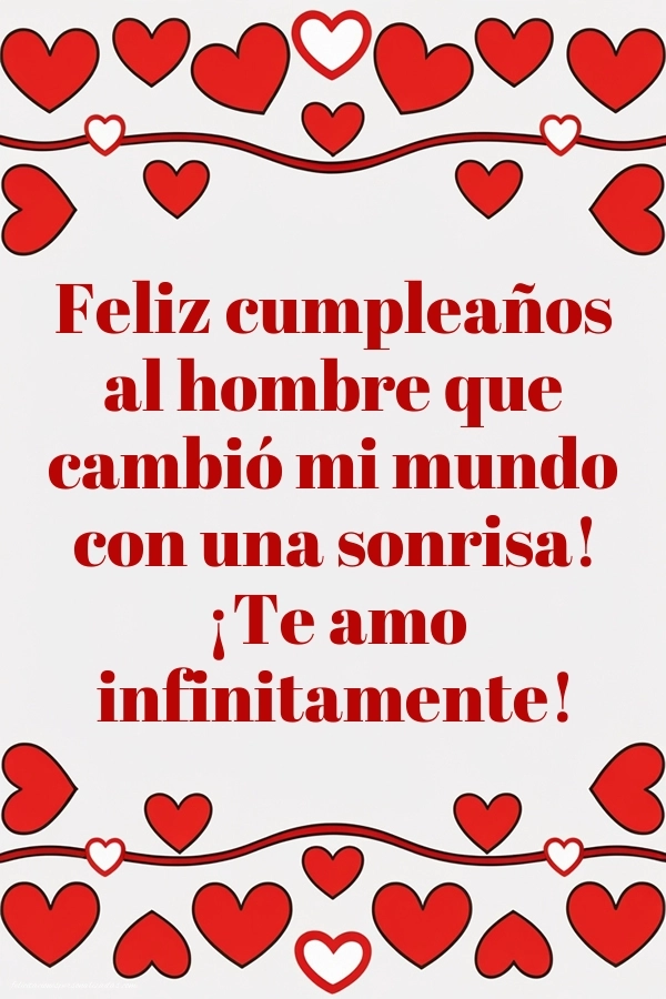 Imágenes con Frases de Feliz Cumpleaños Novio: Corazones