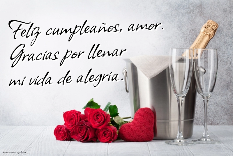 Imágenes con Frases de Feliz Cumpleaños Novio: Champán