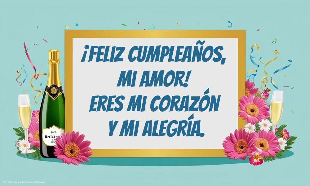 Imágenes con Frases de Feliz Cumpleaños Novio: Champán