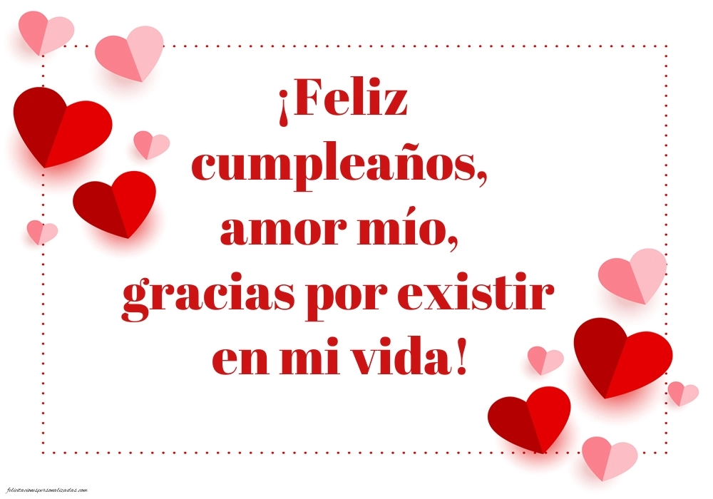 Imágenes con Frases de Feliz Cumpleaños Novio: Corazones