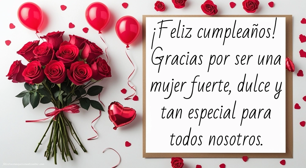 Imágenes con Frases de Feliz Cumpleaños Nuera: Rosas y globos