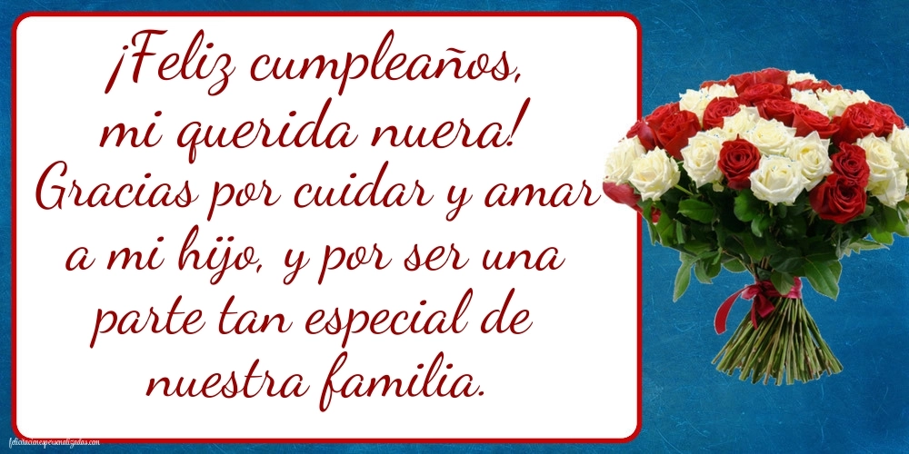 Imágenes con Frases de Feliz Cumpleaños Nuera: Flores
