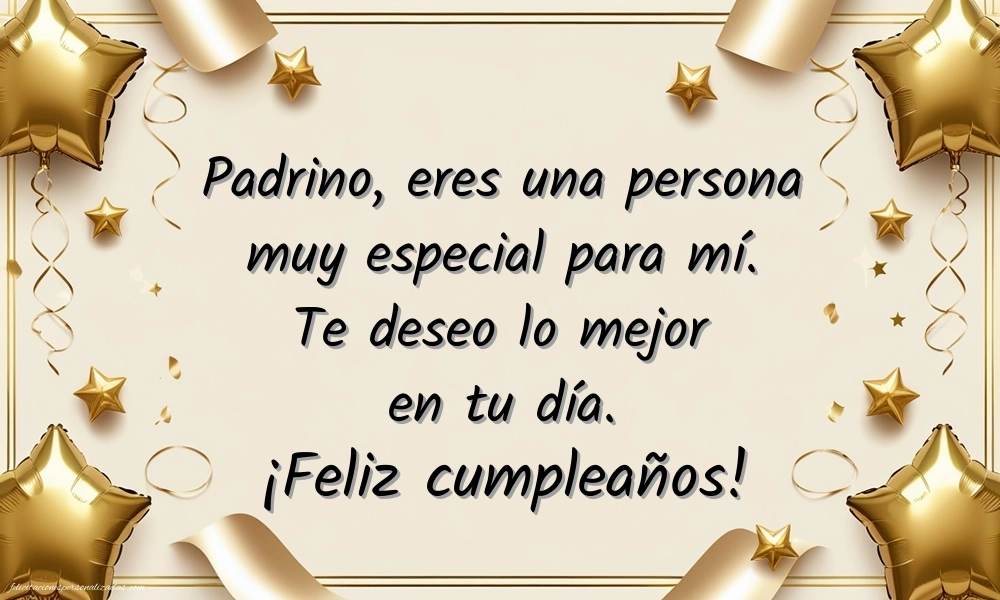 Imágenes con Frases de Feliz Cumpleaños Padrino: Confeti