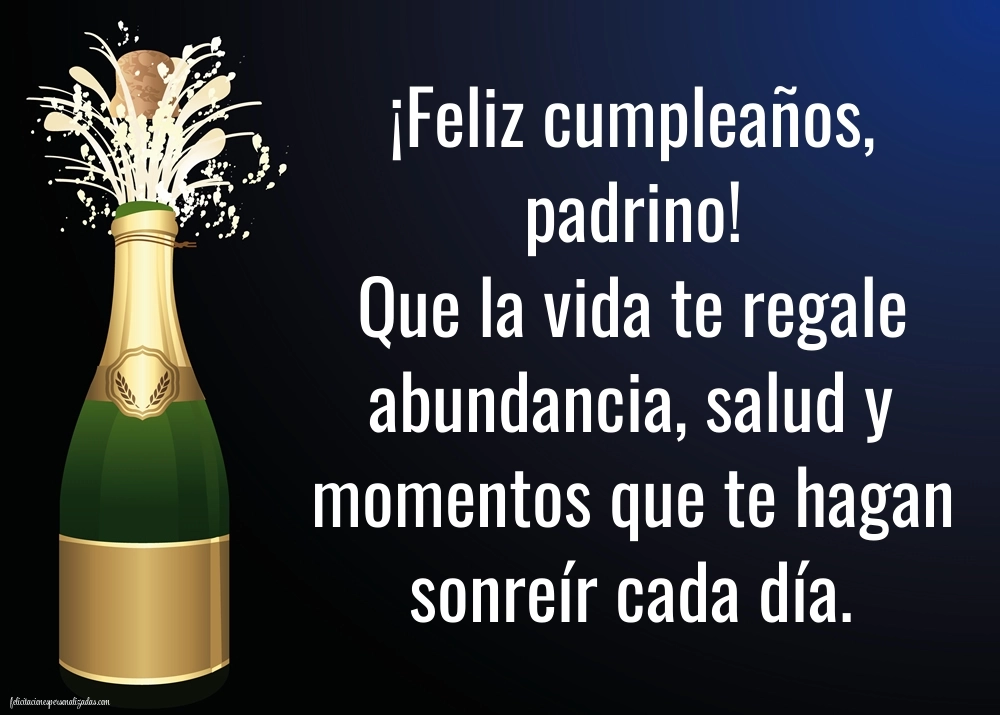 Imágenes con Frases de Feliz Cumpleaños Padrino: Champán