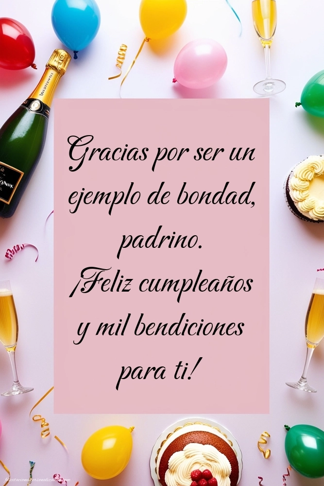 Imágenes con Frases de Feliz Cumpleaños Padrino: Champán