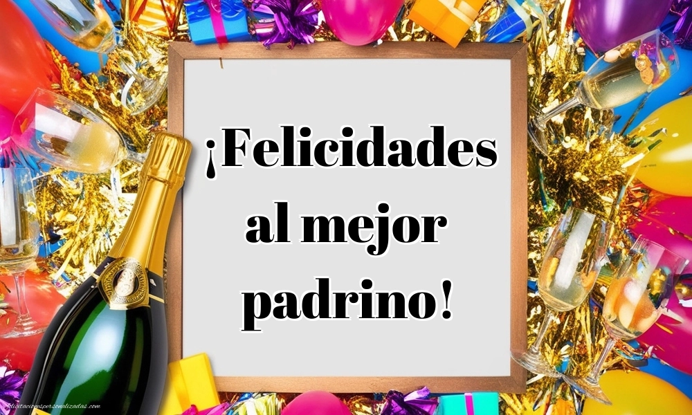 Imágenes con Frases de Feliz Cumpleaños Padrino: Champán