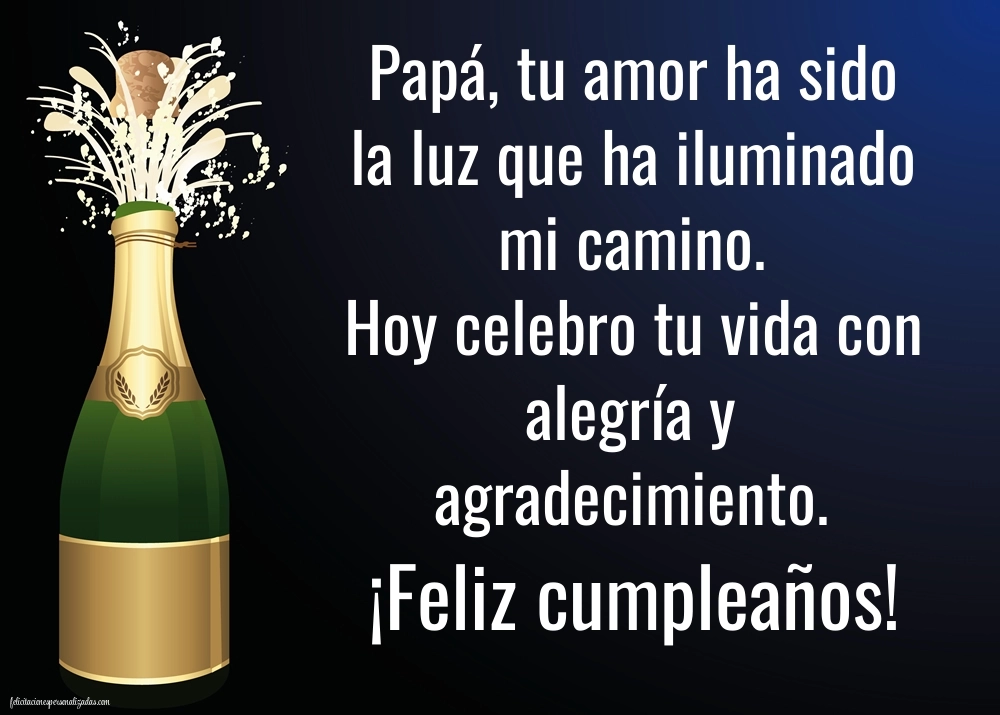 Imágenes con Frases de Feliz Cumpleaños Papá: Champán