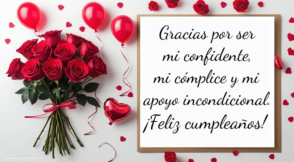 Imágenes con Frases de Feliz Cumpleaños Prima: Rosas y globos