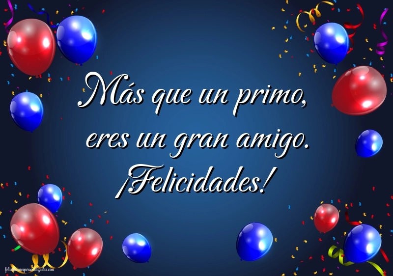 Imágenes con Frases de Feliz Cumpleaños Primo: Globos