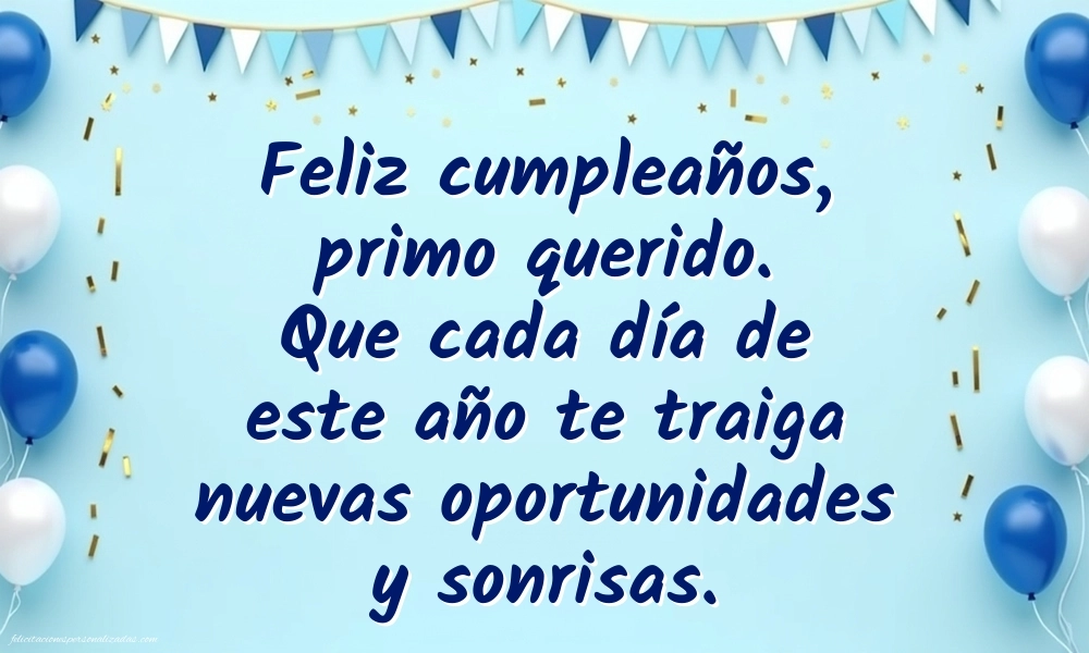 Imágenes con Frases de Feliz Cumpleaños Primo: Globos