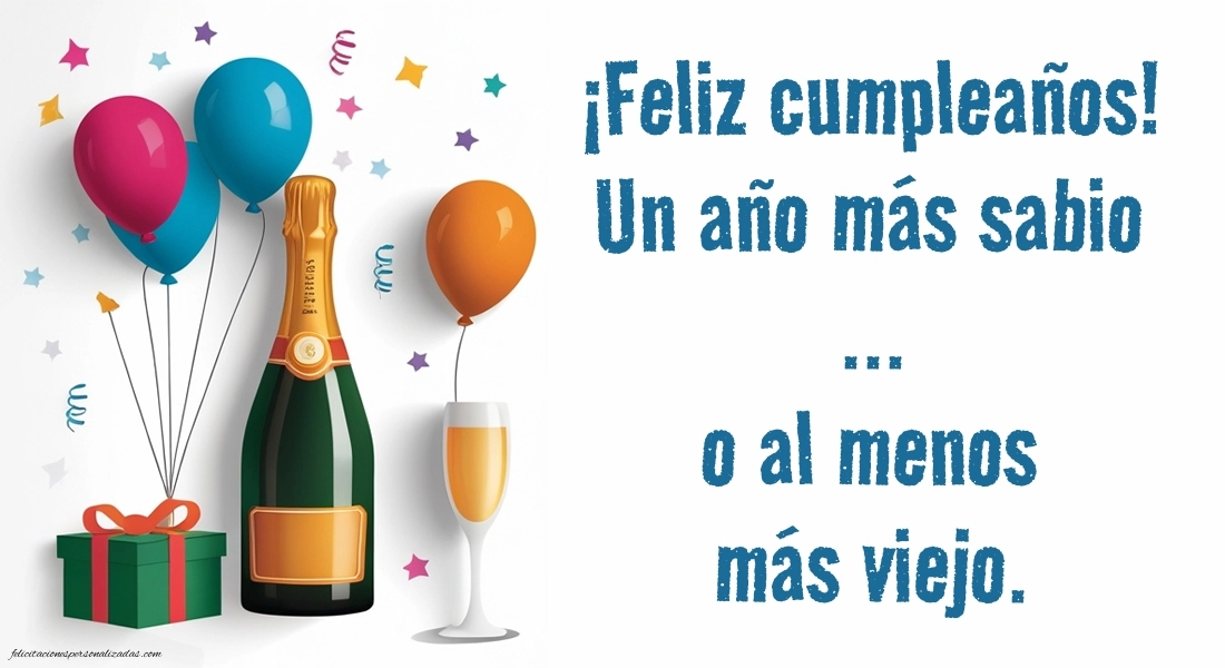 Imágenes con Frases de Feliz Cumpleaños Primo: Champán y globos