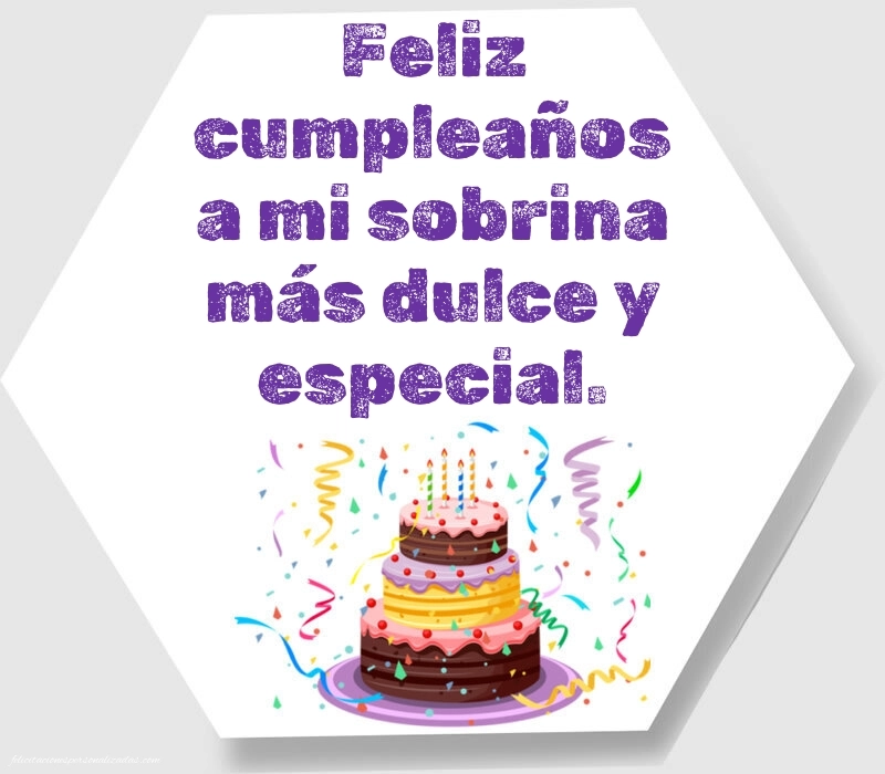 Imágenes con Frases de Feliz Cumpleaños Sobrina: Tarta